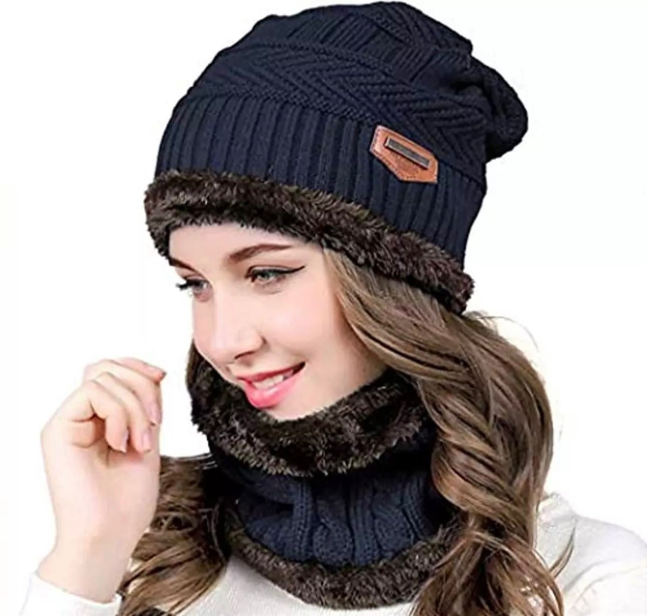 Beanie Wool Cap With Neck Warmer