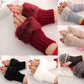 2 Pcs Wool Textured Fingerless Gloves