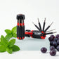 Compact 8-in-1 Screwdriver Tool Red Black ABS